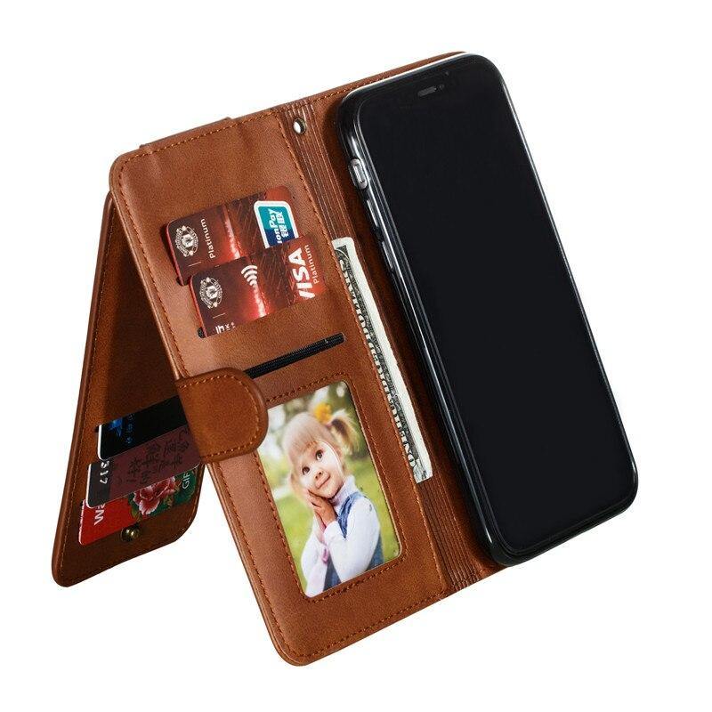 Luxury Flip Leather Zipper Wallet Mobile Phone Case For iPhone - PhoneWalletCases.com