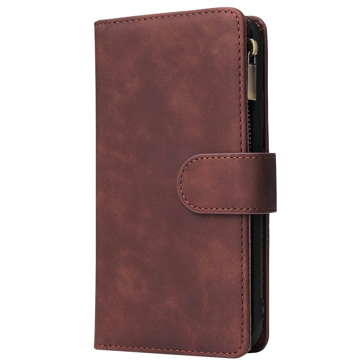 Zipper Wallet Leather Mobile Phone Case Hand Purse Bag For iPhone - PhoneWalletCases.com