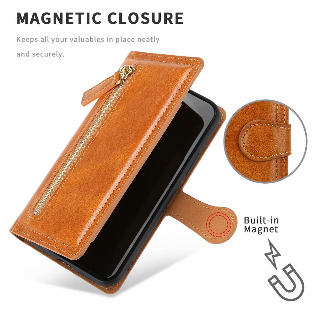 Zipper Closure Leather Wallet Phone Case for Samsung Galaxy - PhoneWalletCases.com
