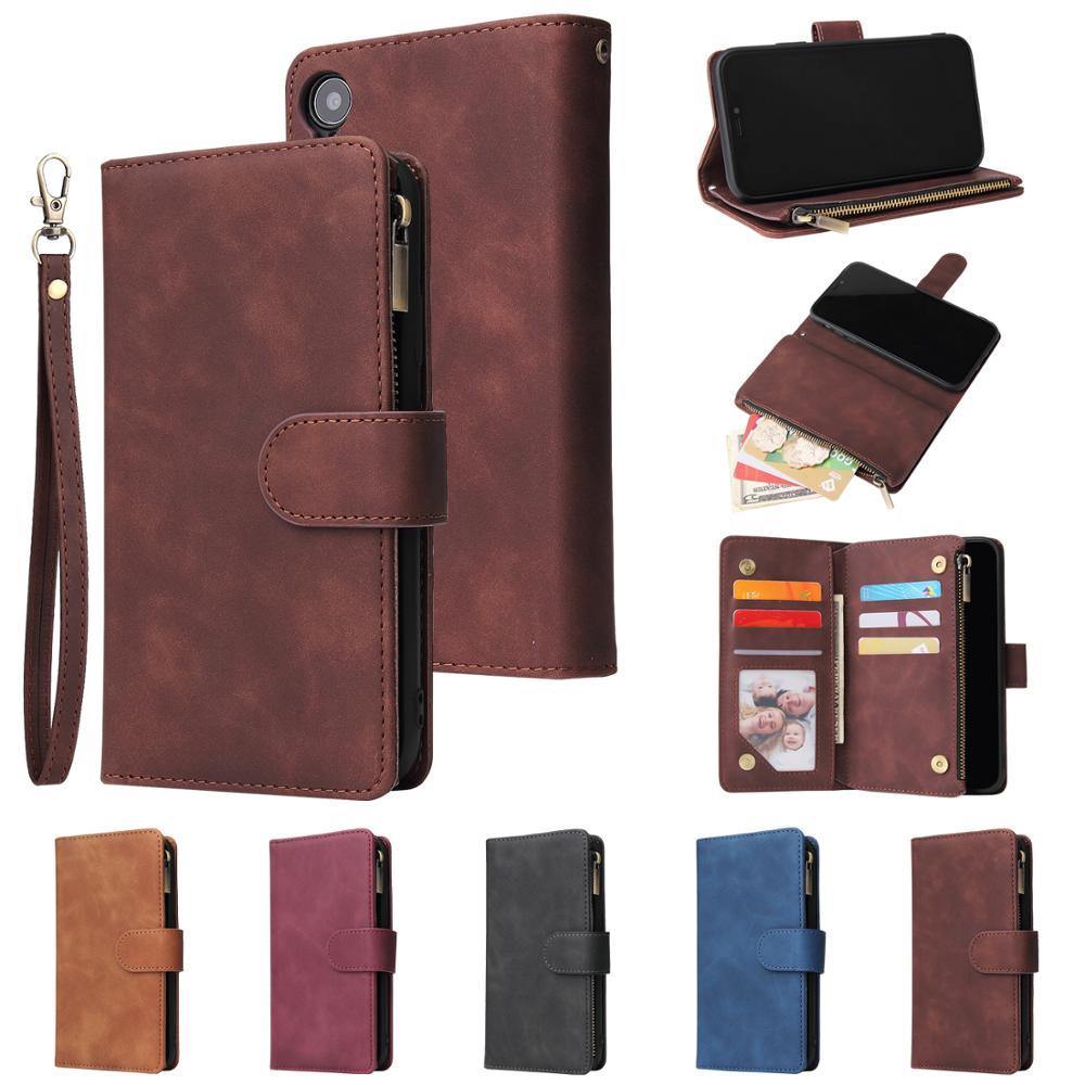 Zipper Wallet Leather Mobile Phone Case Hand Purse Bag For iPhone - PhoneWalletCases.com