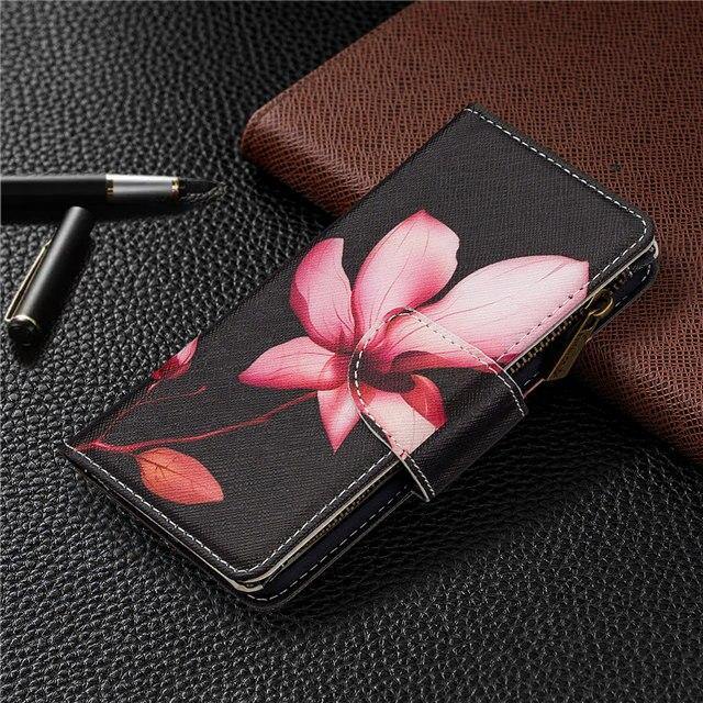 Leather Zipper Wallet Mobile Phone Case For iPhone - PhoneWalletCases.com
