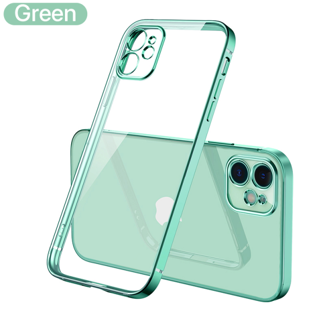 Luxury Square Clear Phone Case For iPhone 12