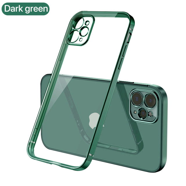Luxury Square Clear Phone Case For iPhone 12