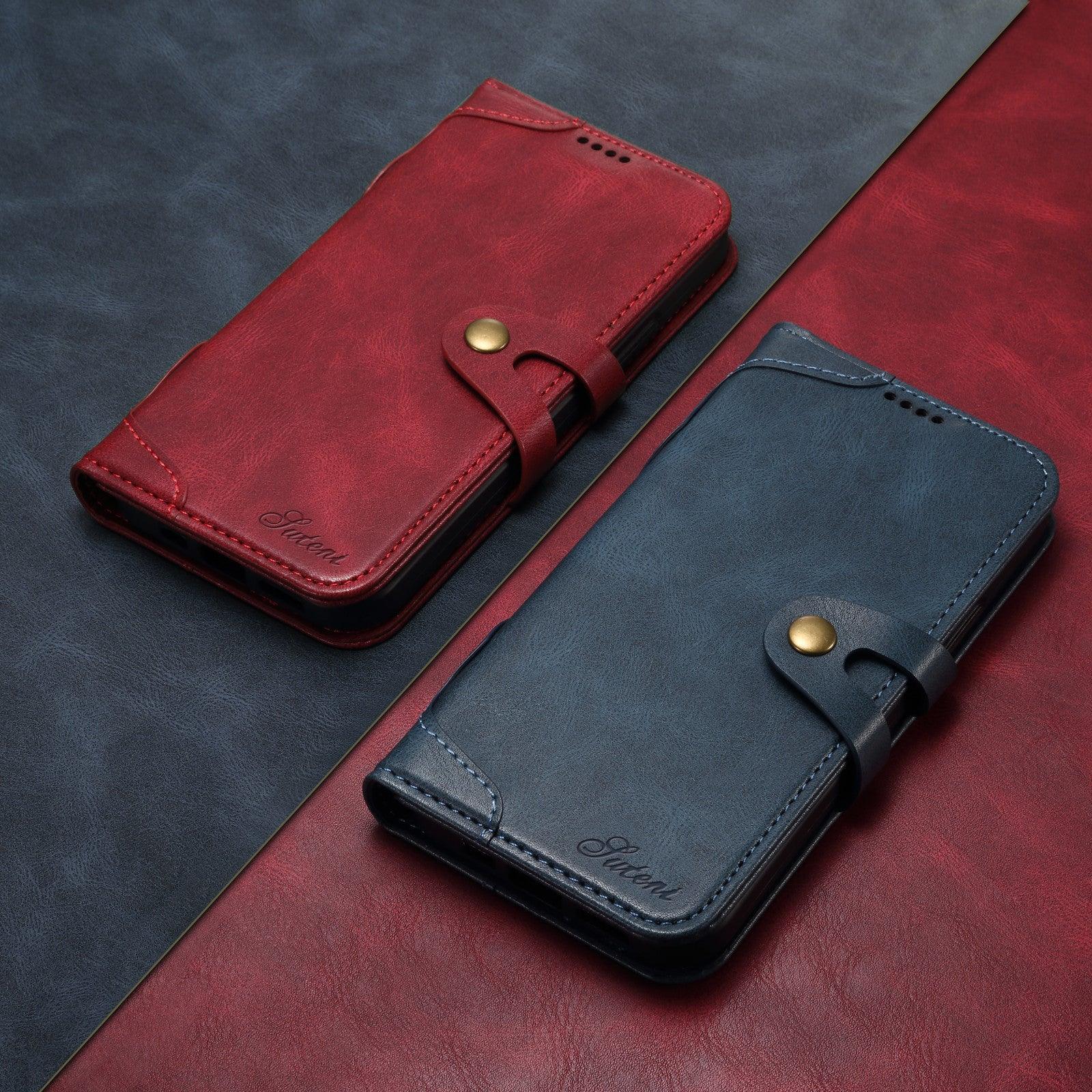 Luxury Retro Business Fashion Leather Flip Case for iPhone 13 12 - PhoneWalletCases.com