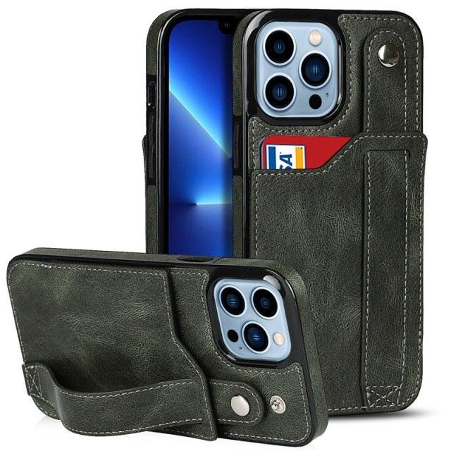 Wrist Strap Wallet Case For iPhone 13 - PhoneWalletCases.com