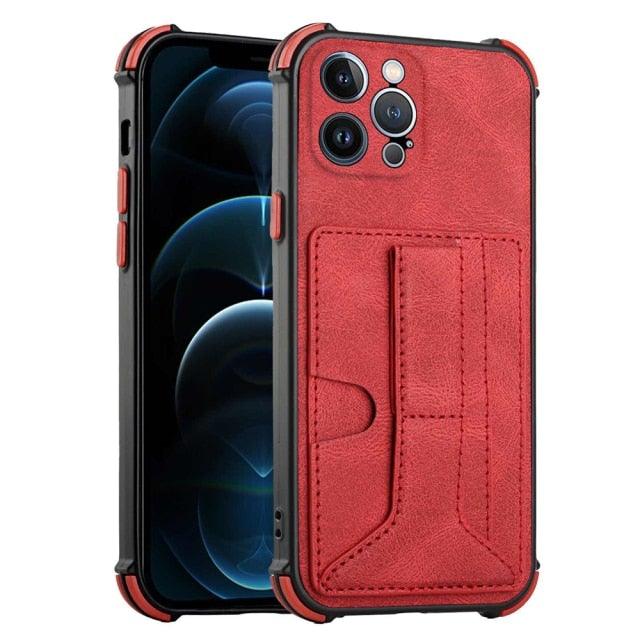 Luxury Business Wallet Case For iPhone 13 Pro Max 12 Mini 11 XR X XS Max - PhoneWalletCases.com
